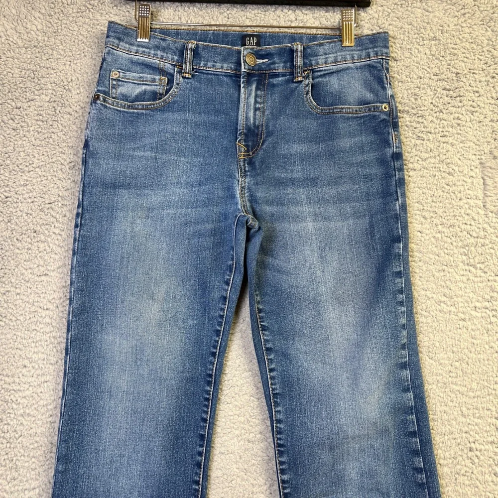 Gap Kids Jeans Boys 16 Husky Blue Denim Stretch Straight Medium Wash 358195